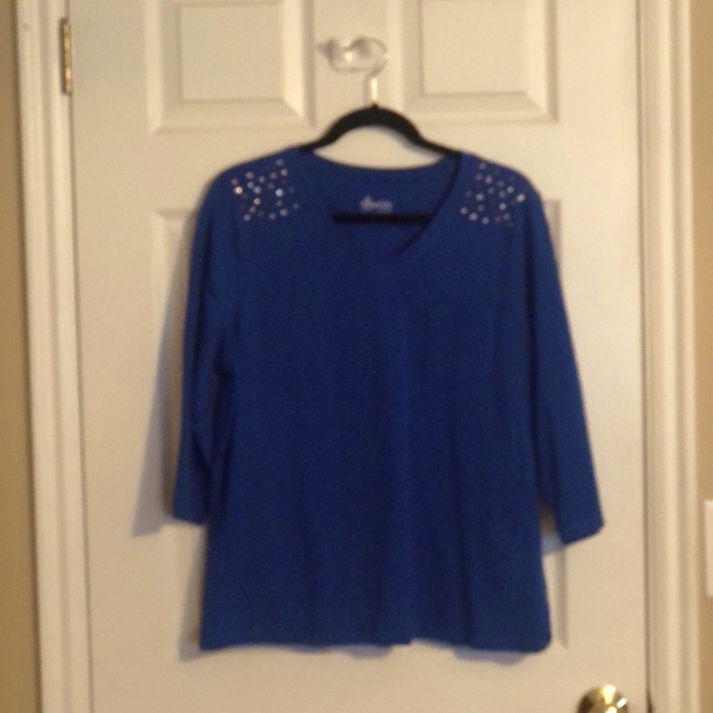 Denim & Company Royal blue shirt